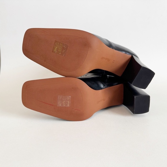 New Madewell The Zane Ankle Boot Black Leather Block Heel Square Classic US 11 - Picture 10 of 12